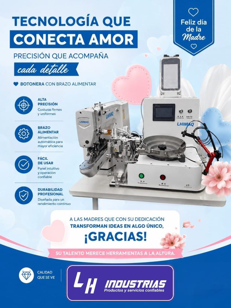 Máquina botonera con brazo alimentador